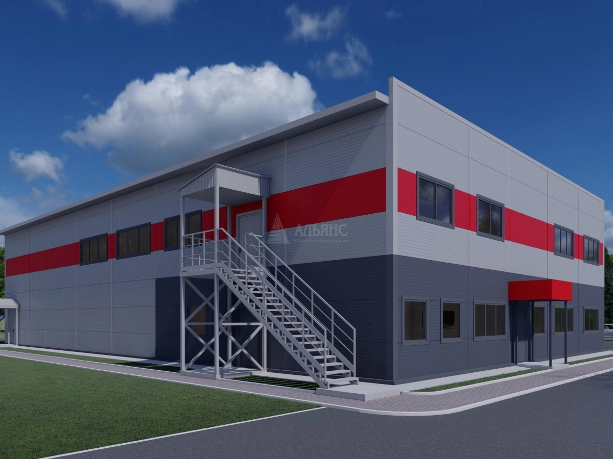 3D визуализация Производственный цех из сэндвич панелей - фото 2