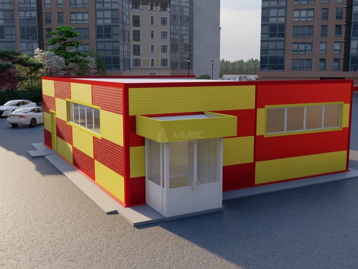 3D визуализация Магазин из сэндвич-панелей - фото 1