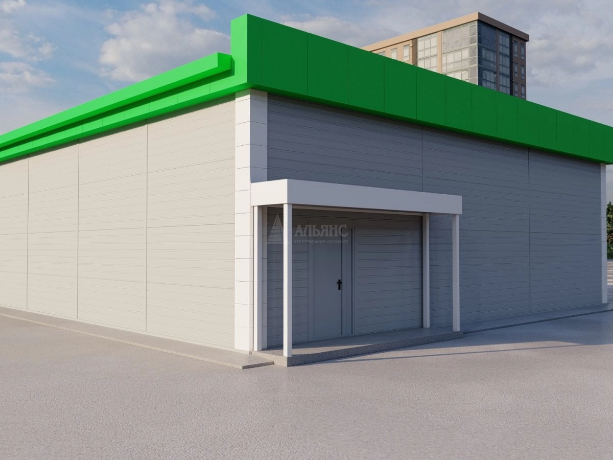 3D визуализация  Магазин продуктов из сэндвич-панелей - фото 3