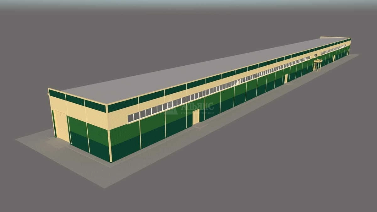 3D визуализация Производственное здание из сэндвич-панелей - фото 14