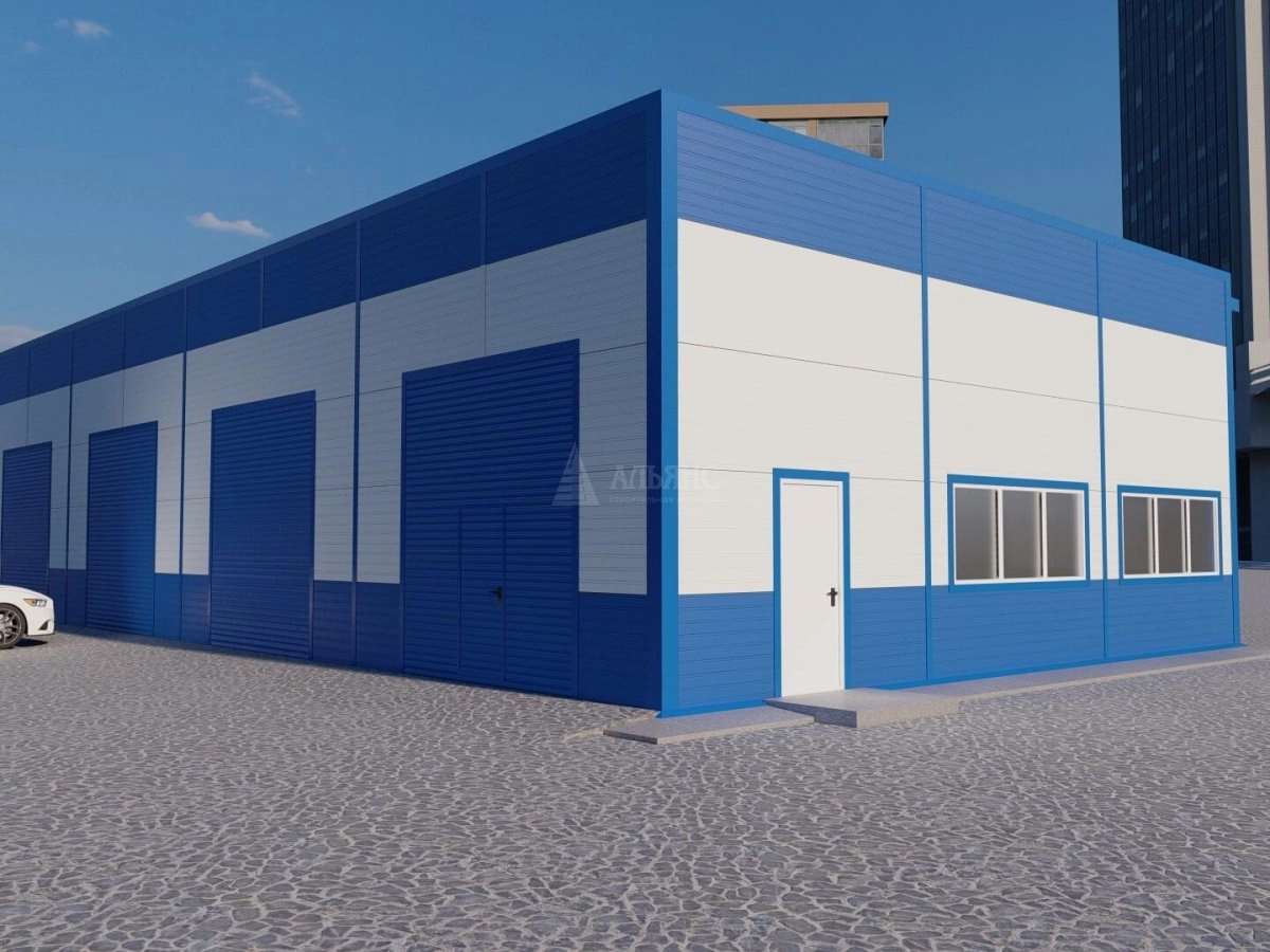 3D визуализация Автомойка из сэндвич-панелей - фото 4